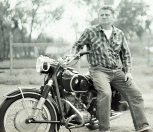 William on a photo shoot on his 1956 BMW R50. 