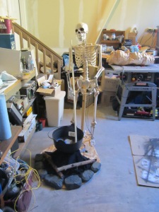 Frame and staging for more work on the talking skeleton.
